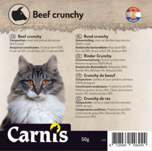Snack voor Hond & Kat, Carnis mini-trainers gedroogde Rundvlees crunchy