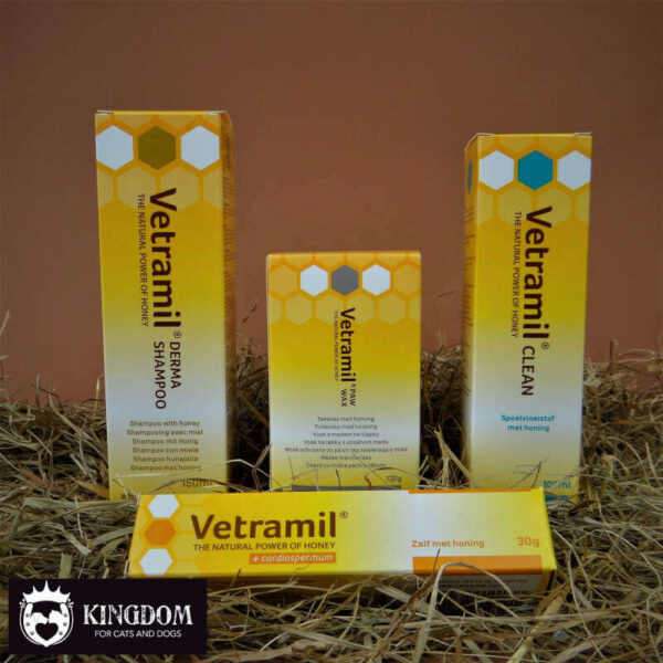 Vetramil honing zalf, shampoo, spoelvloeistof en paw wax