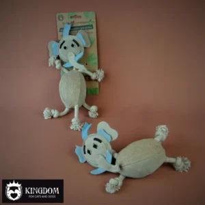 Natural Jute & Leather dog toy olifant
