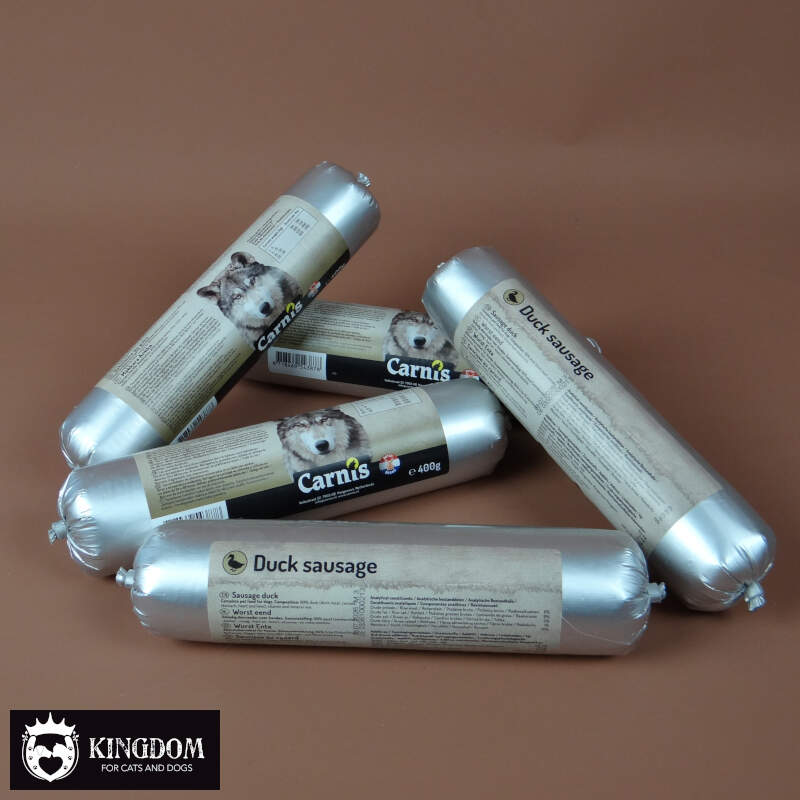 Carnis Gestoomde vleesworst Eend, complete natvoeding met maar 1 eiwitbron.