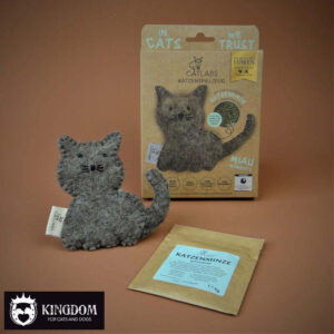 Wollen kattenspeeltje met kattenkruid hervulbaar.