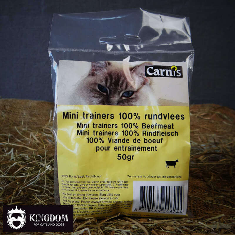 Snack Hond-Kat Carnis mini vleestrainers Rund 50gr