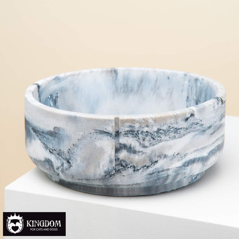 PINO pets Classic feeder bowl Large in de kleur Dolfin Grey marble