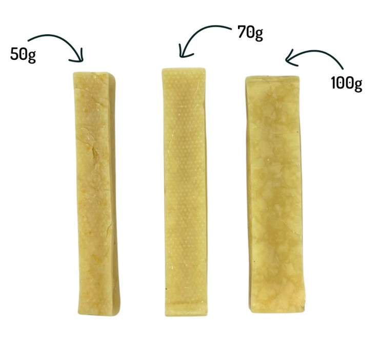 Kaasstaaf in 3 verschillende groottes.