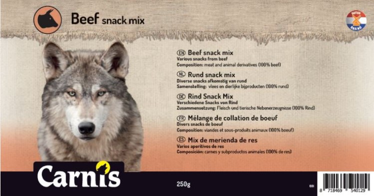een mix van verschillende soorten rundersnacks