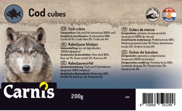 Honden en katten snack blokjes van 100% pure kabeljauw