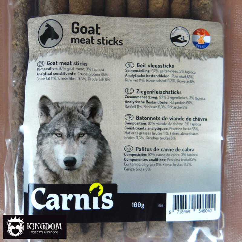 Carnis Vleessticks Geit 100g, bijzondere eiwitbron
