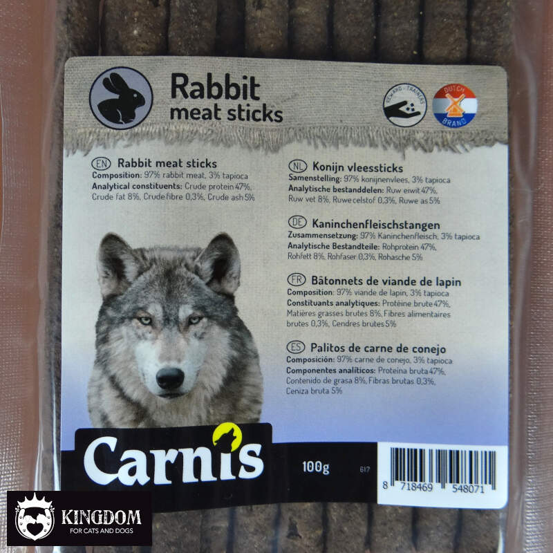 Carnis vleessticks konijn, mild en met maar 8% vet.
