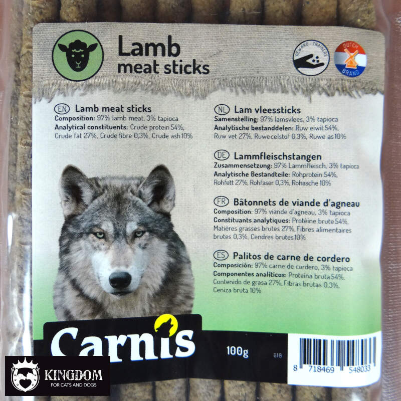 Carnis Vleessticks Lam 100g, volle smaak