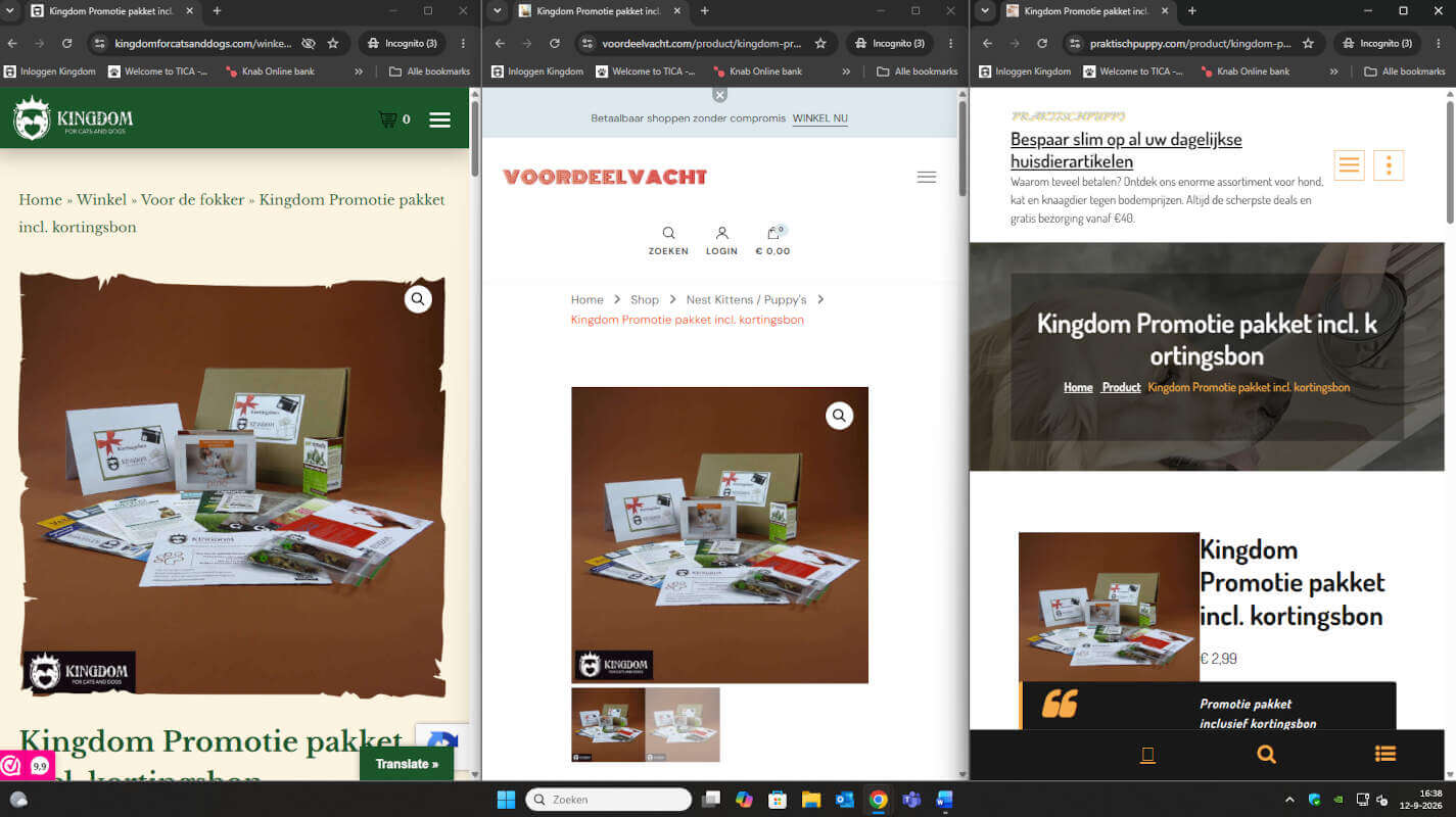 Hetzelfde Kingdom product bij nep webshops